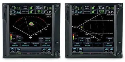 Two screens of a plane are shown with different planes.