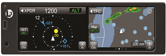 A close up of the gps screen on an aircraft