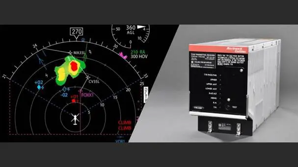 A picture of an airplane and the instrument panel.