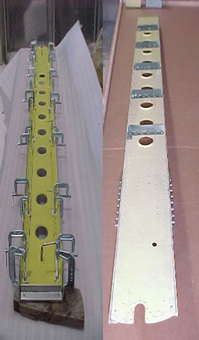 Two Metallic Bars With Circular Pattern Holes in Use