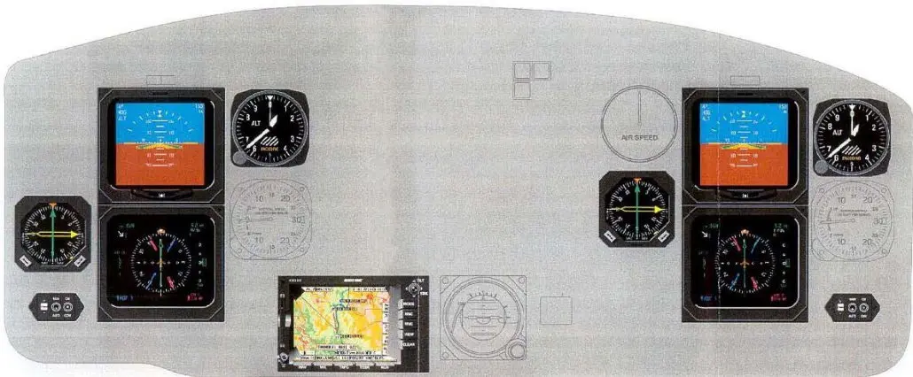 A map of the interior of an aircraft.