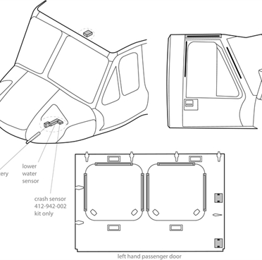 A drawing of the interior of an airplane.