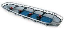 A conveyor belt with three seats on it.